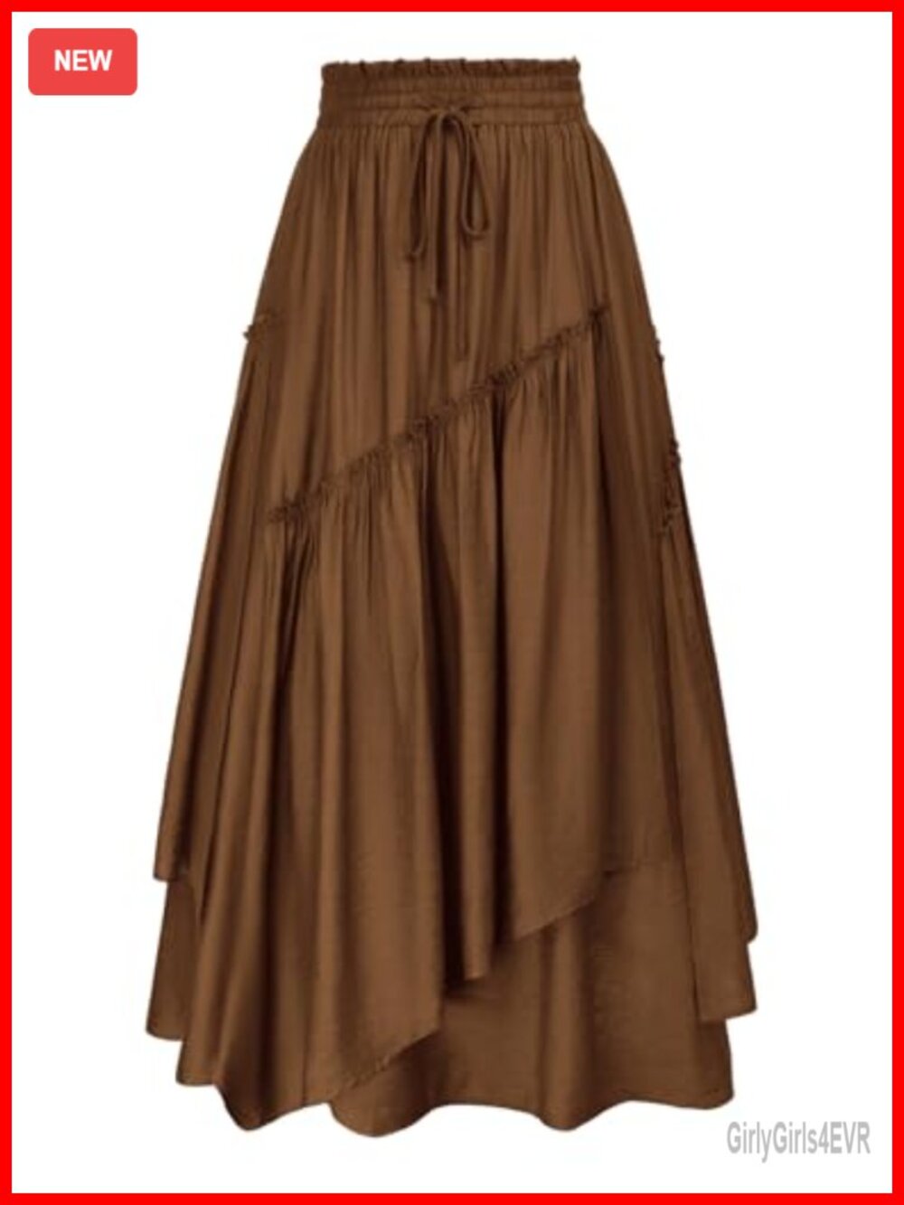 Renaissance Flowy Maxi Skirt A-Line Tiered with Pockets
